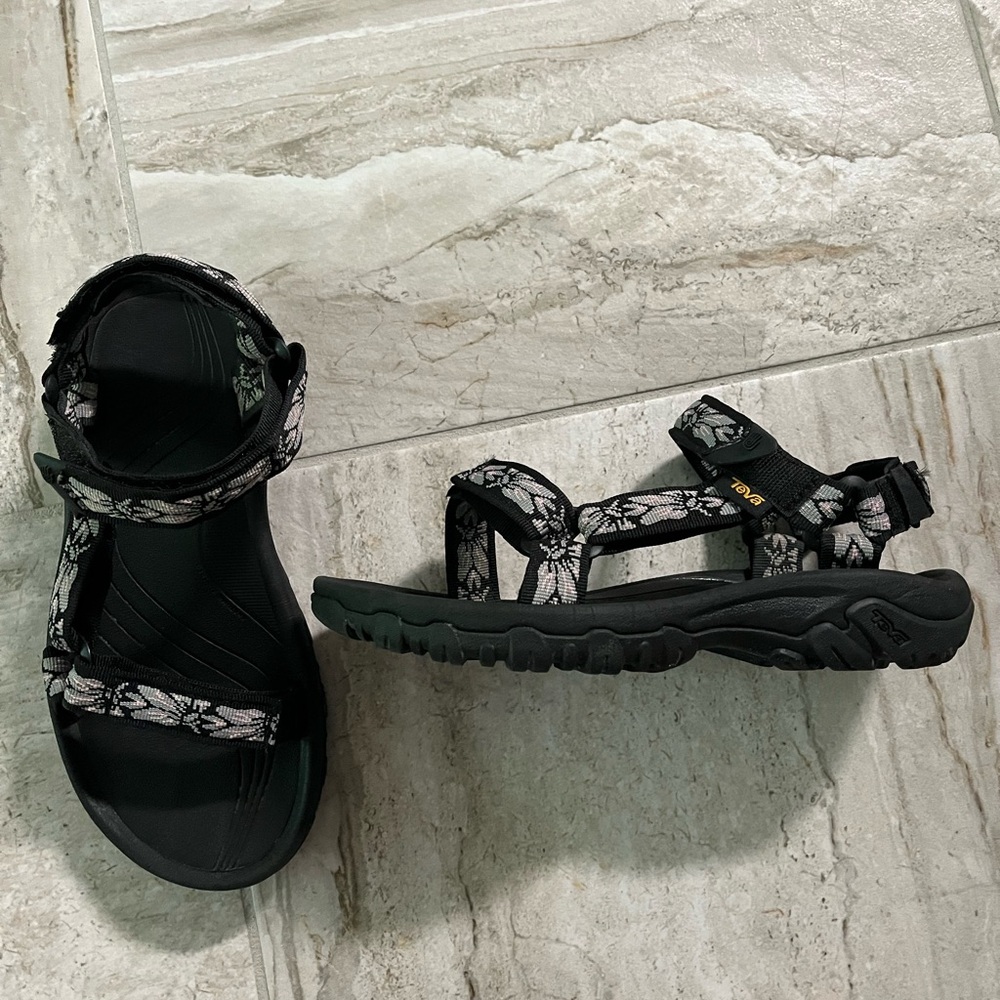 Teva Women's Black Floral Sandals